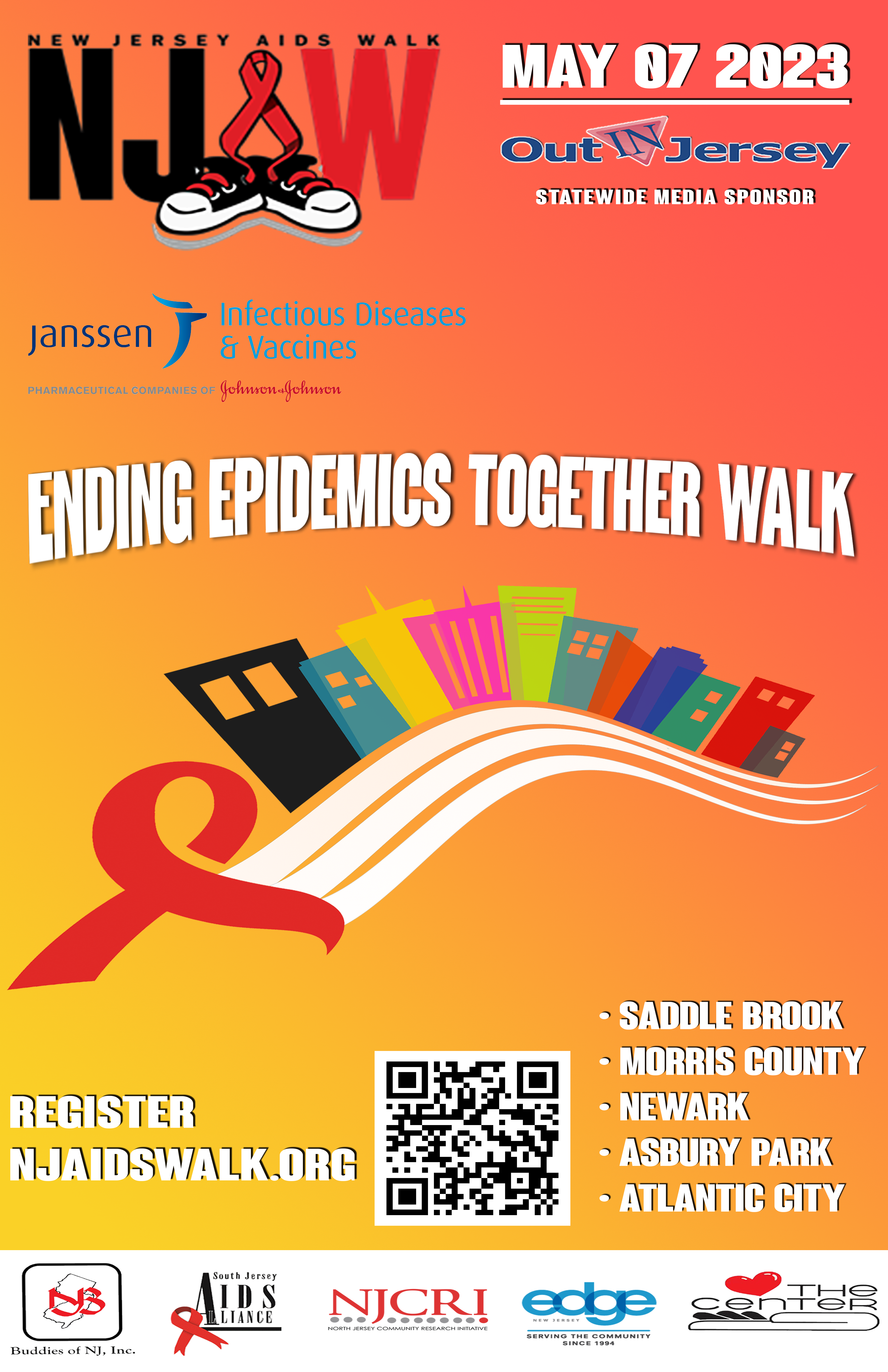 Posters I crafted for the 2023 New Jersey AIDS Walk.